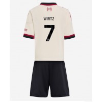 Stroje piłkarskie Liverpool Florian Wirtz #7 Koszulka Wyjazdowej dla dzieci 2025-26 Krótki Rękaw (+ szorty)